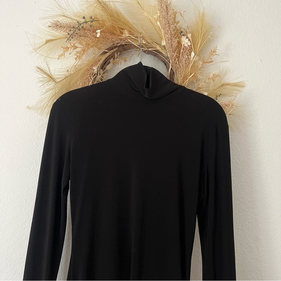 Norma Kamali Slim Fit Turtleneck Thumbhole Long Sleeve Dress - Picture 8 of 15